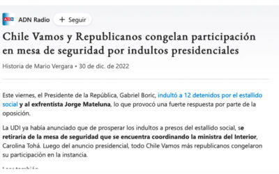 Chile Vamos y Republicanos congelan participación en mesa de seguridad por indultos presidenciales